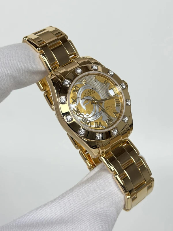 Rolex Pearlmaster 18K Yellow Gold & Diamonds Lady's Watch
