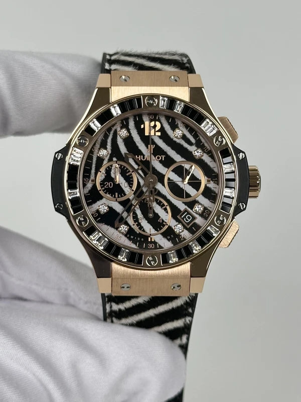 Hublot Big Bang Zebra 41 mm 18K Rose Gold & Diamonds Unisex Watch