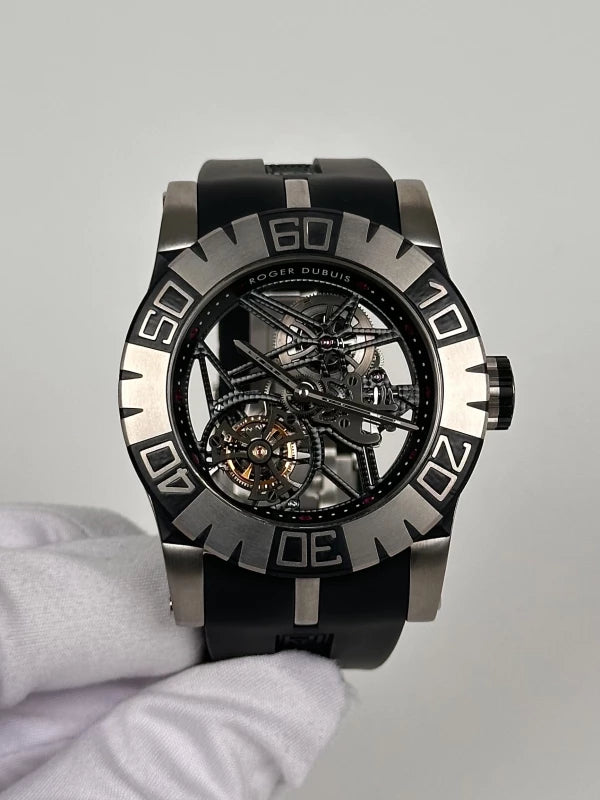Roger Dubuis Easy Diver Skeleton Flying Tourbillon Titanium Men's Watch