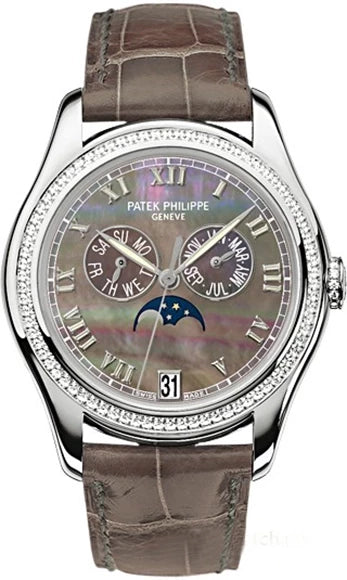 Patek Philippe Complications Annual Calendar 18K White Gold & Diamonds Lady's Watch