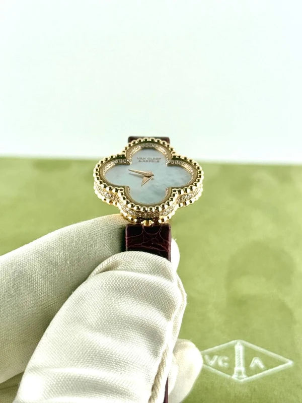 Van Cleef & Arpels Alhambra 18K Rose Gold & Diamonds Lady's Watch