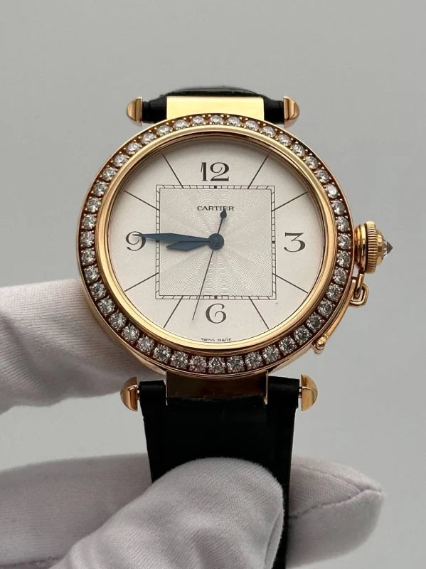 Cartier Pasha 42mm 18K Rose Gold & Diamonds Lady's Watch