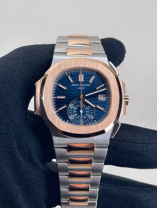 Patek Philippe Nautilus Chronograph 18K Rose Gold & Stainless steel Men's Watch