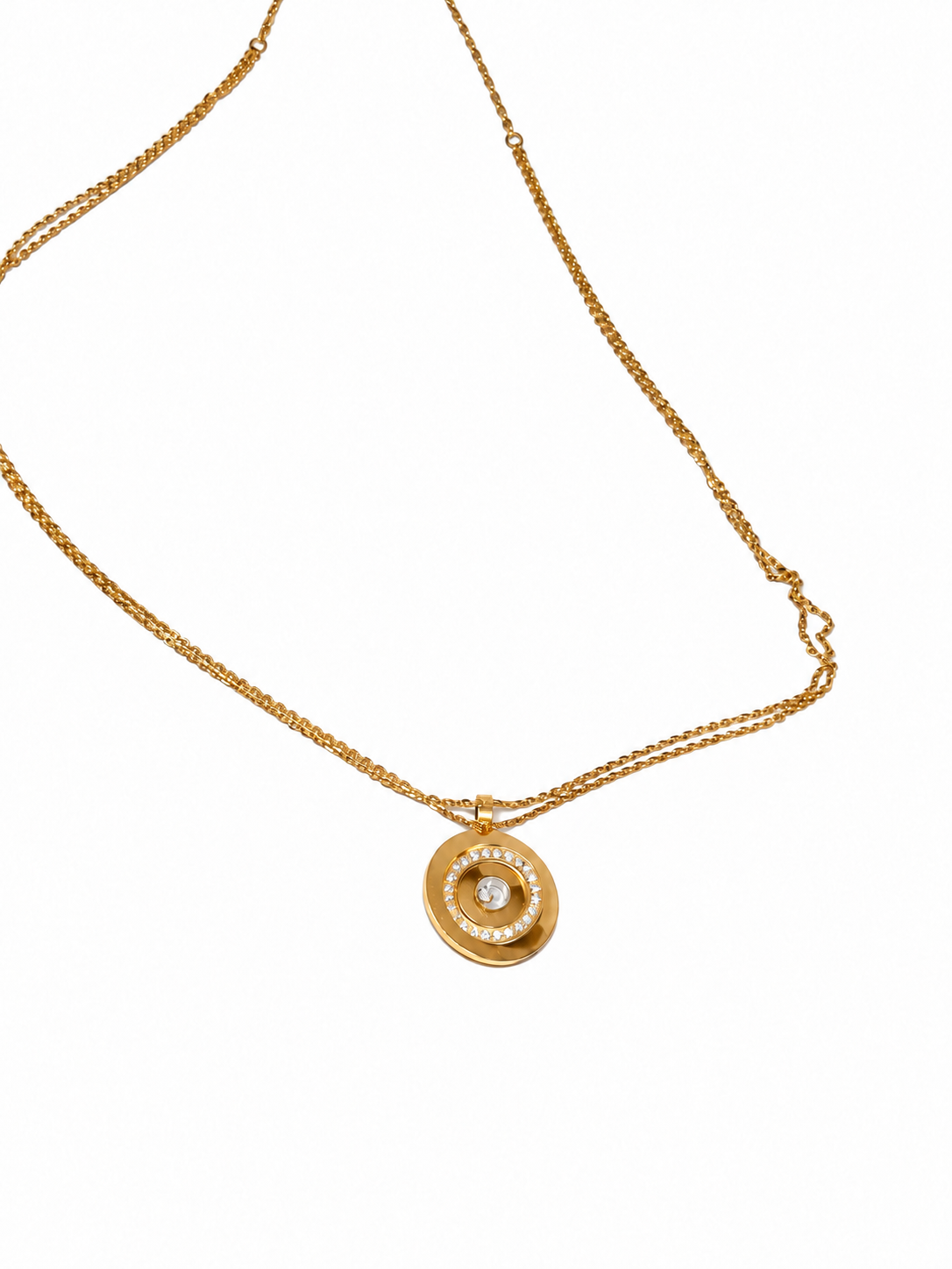 Chopard Happy Diamonds 18K Yellow Gold Diamond Pendant Necklace