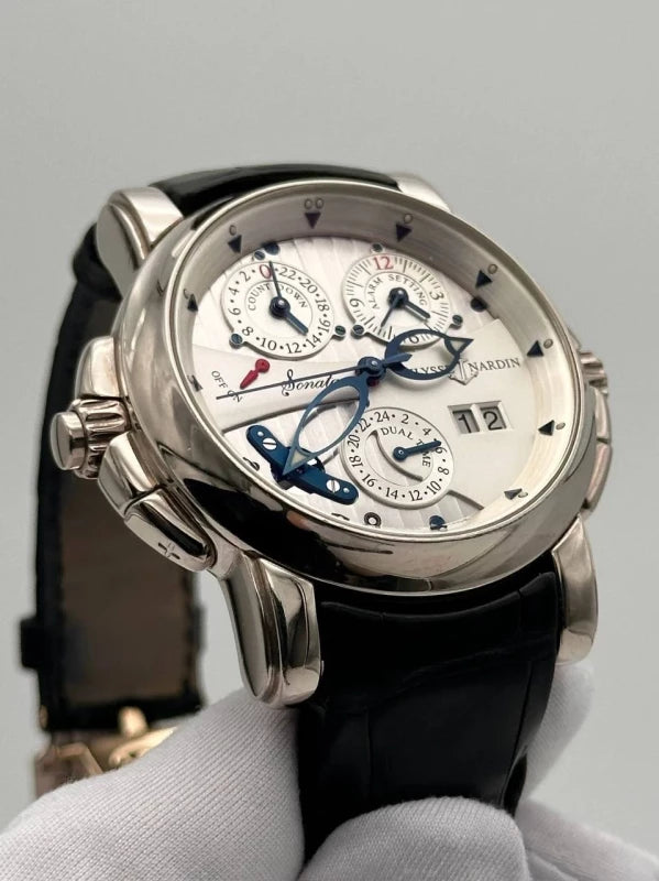 Ulysse Nardin Sonata Cathedral Dual Time 18K White Gold Men's Watch