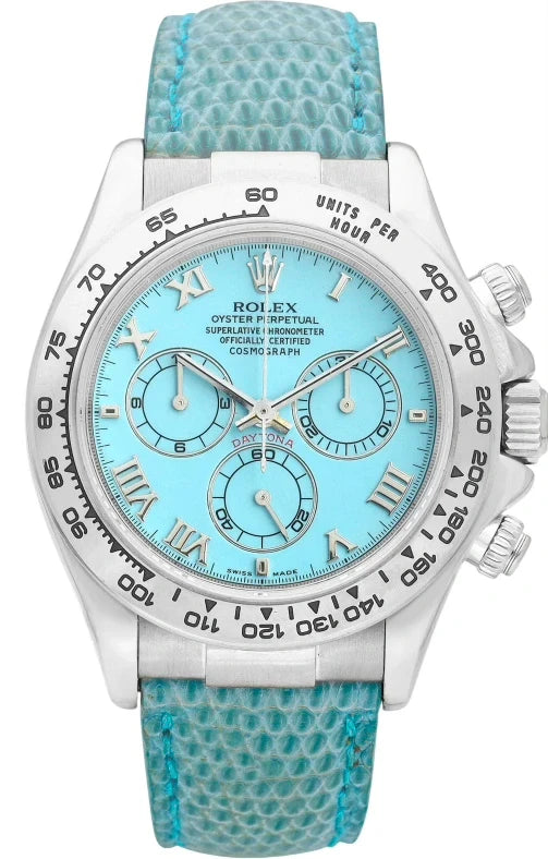 Rolex Daytona Beach Blue Chronograph 18K White Gold Men's Watch