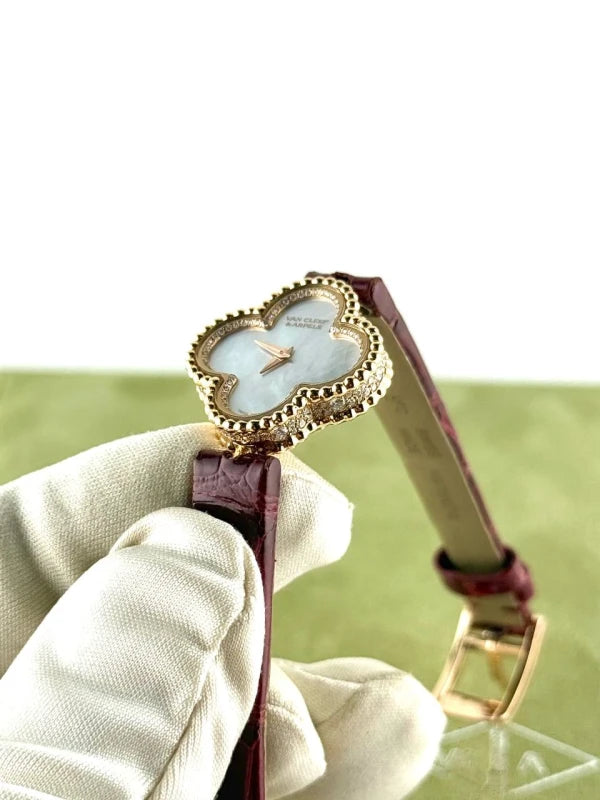 Van Cleef & Arpels Alhambra 18K Rose Gold & Diamonds Lady's Watch