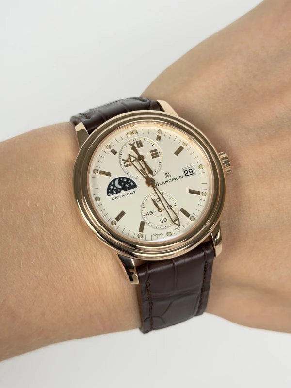 Blancpain Léman Dual Time Limited Edition 18k Rose Gold Men's Watch 2160 3642 53
