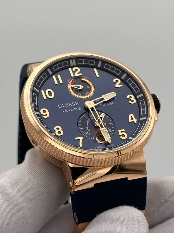 Ulysse Nardin Marine Chronometer Manufacture 18k Rose Gold Men's Watch 1186-126-3/63
