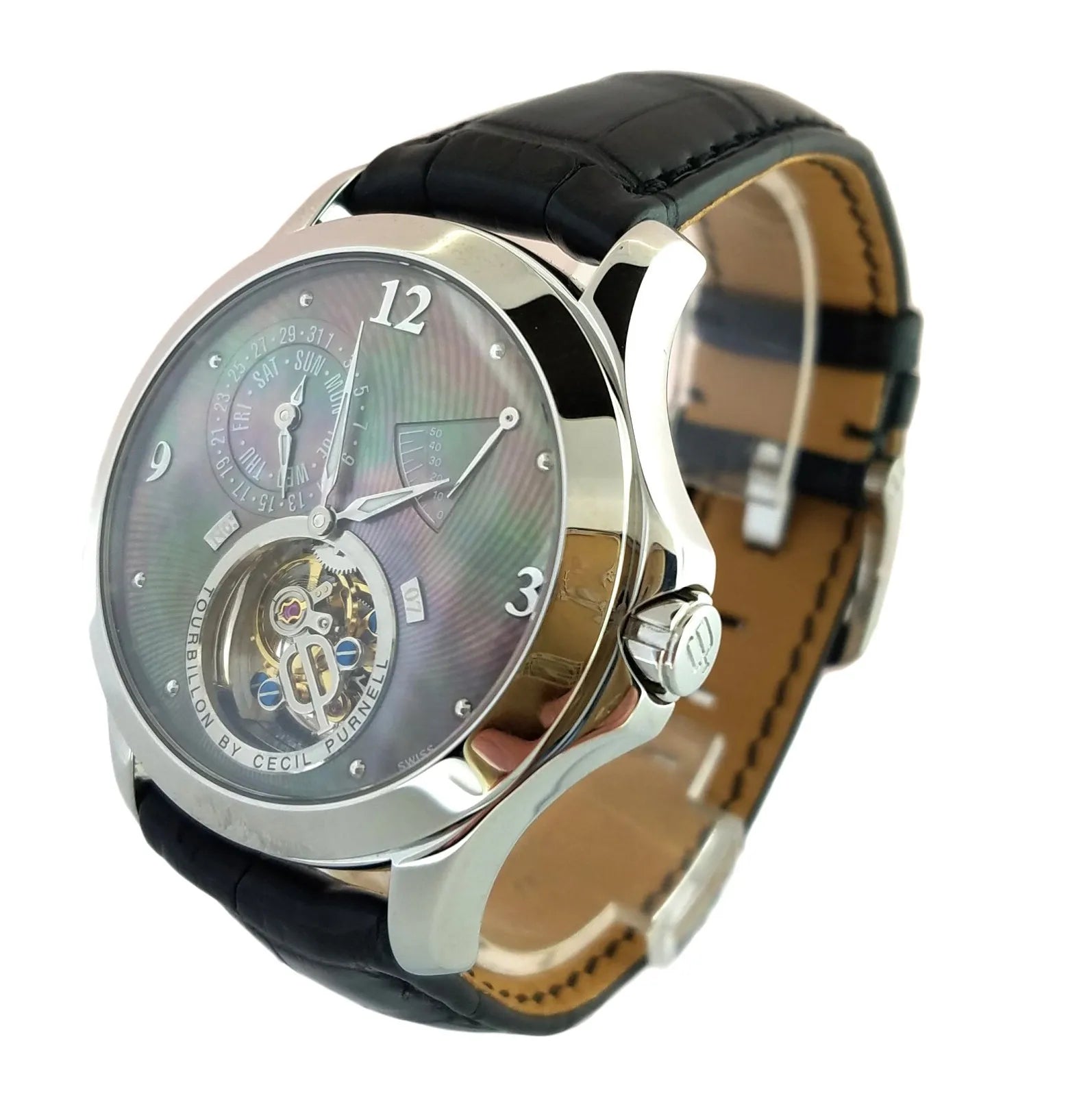 Cecil Purnell Tourbillon Stainless Steel Watch Limited Edition