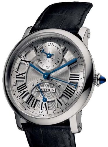 Cartier Rotonde Perpetual Calendar 18K White Gold Men's Watch