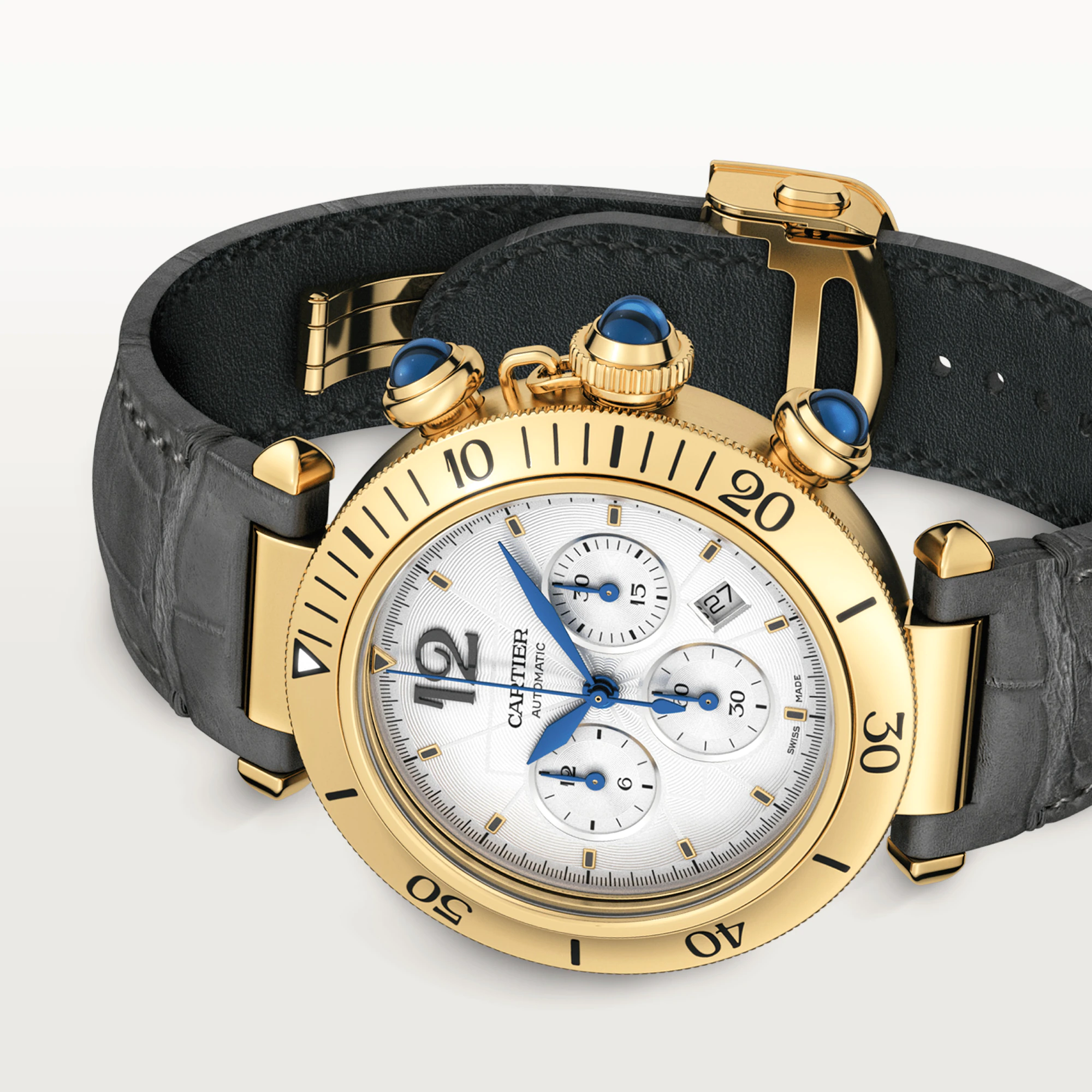 Cartier pasha chronograph gold hot sale