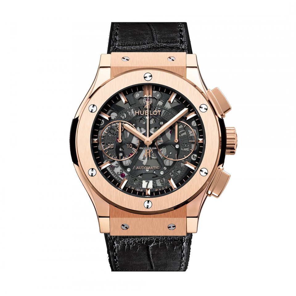 Hublot Classic AeroFusion  Chronograph 18K Rose Gold Leather Men's Watch 525.OX.0180.LR