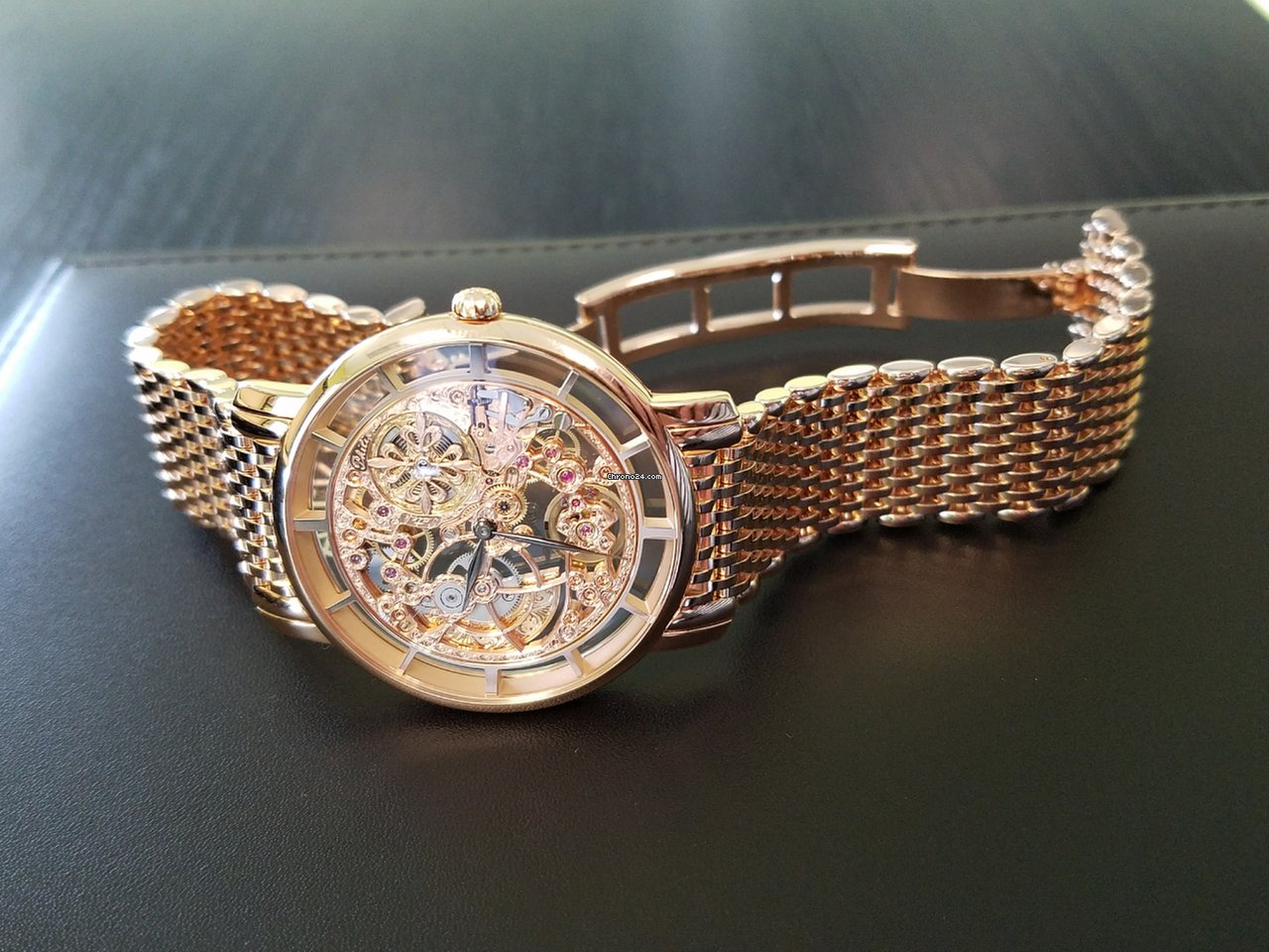 Patek Philippe Complications Skeletonized Ultra Thin 39mm Rose Gold Men's Watch with Bracelet