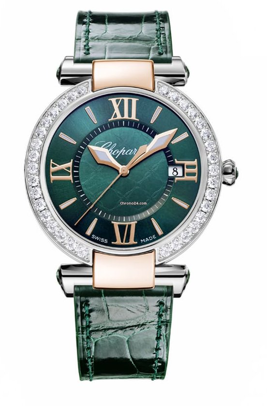 Chopard Imperiale 18K Rose Gold, Stainless Steel, Green Tourmalines & Diamonds Ladies Watch