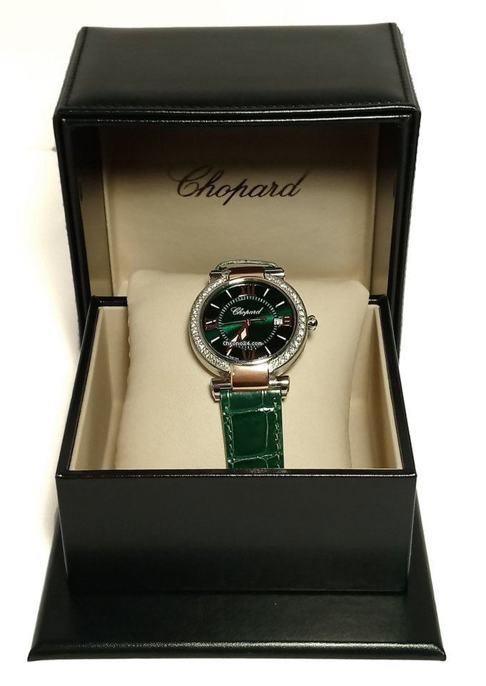Chopard Imperiale 18K Rose Gold, Stainless Steel, Green Tourmalines & Diamonds Ladies Watch
