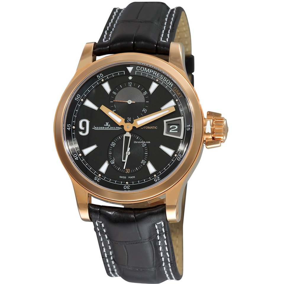 Jaeger LeCoultre Master Compressor Rose Gold Leather Men`s Watch