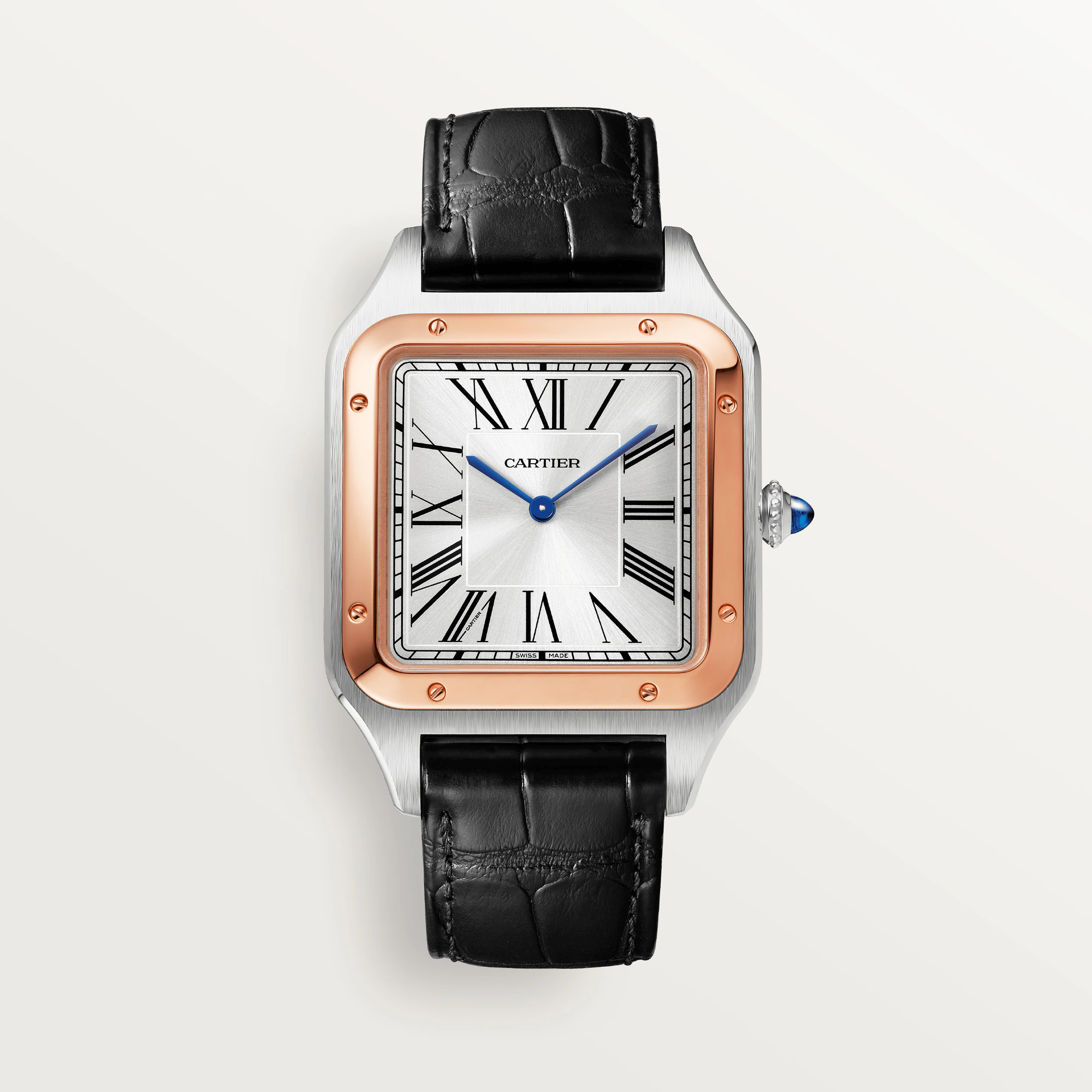 Cartier Santos Stainless Steel & 18K Rose Gold Men's Watch