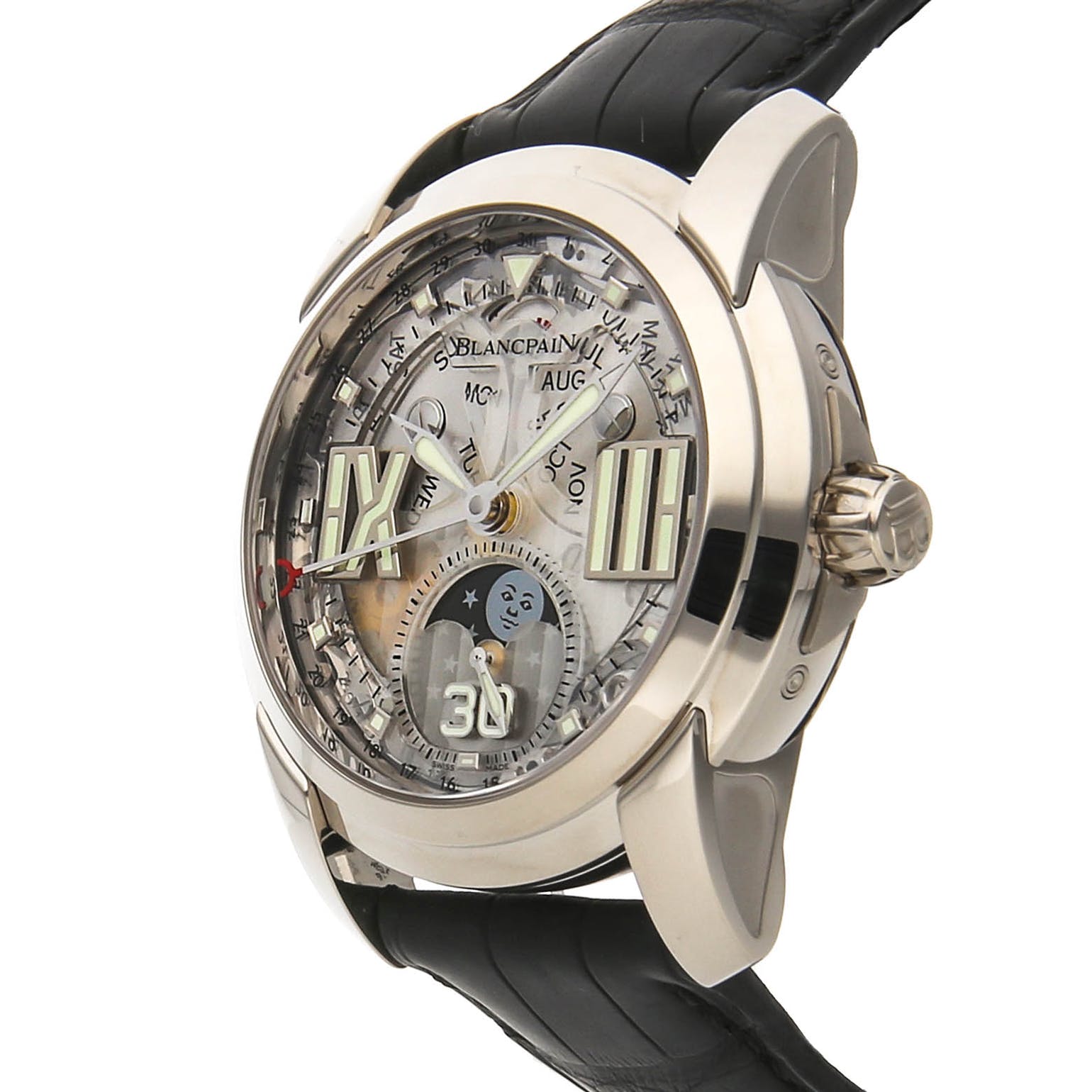 Blancpain L-Evolution Quantieme Complet 8 Jours 18k White Gold Watch