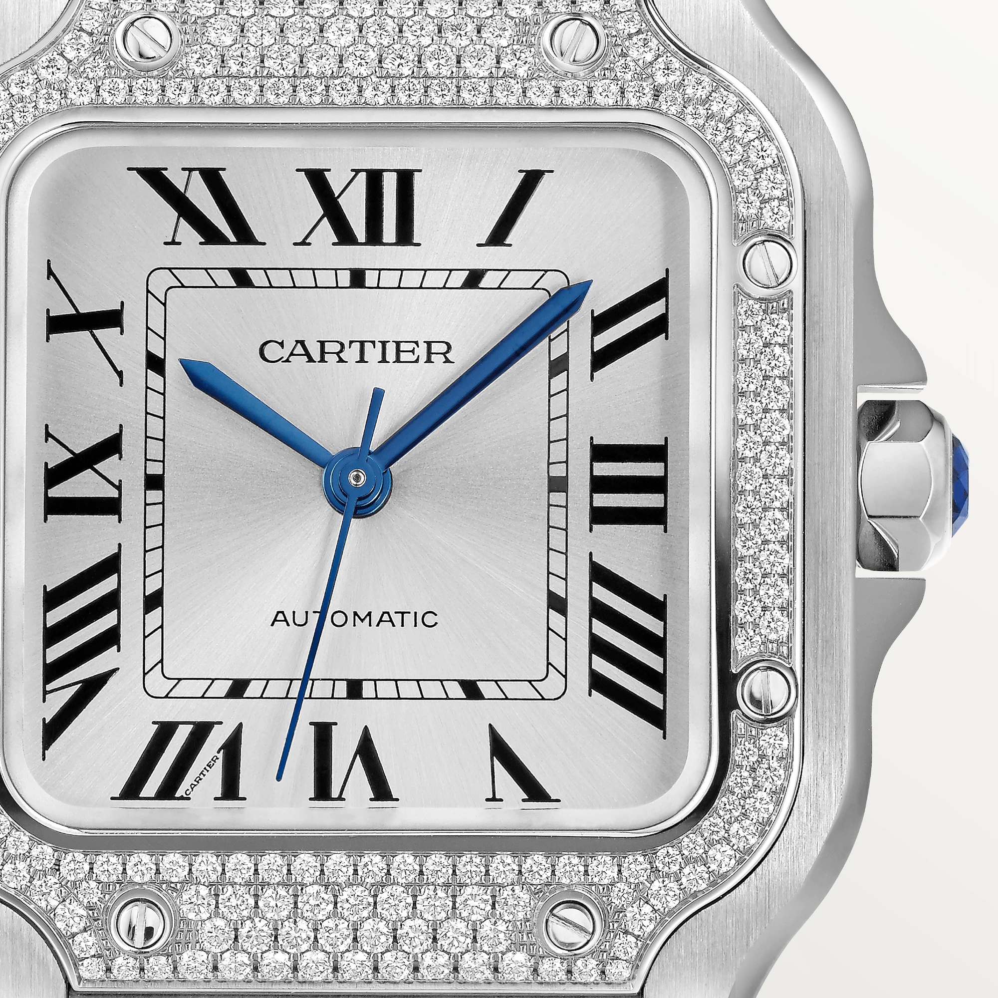 Cartier Santos Stainless Steel & Diamonds Unisex Watch