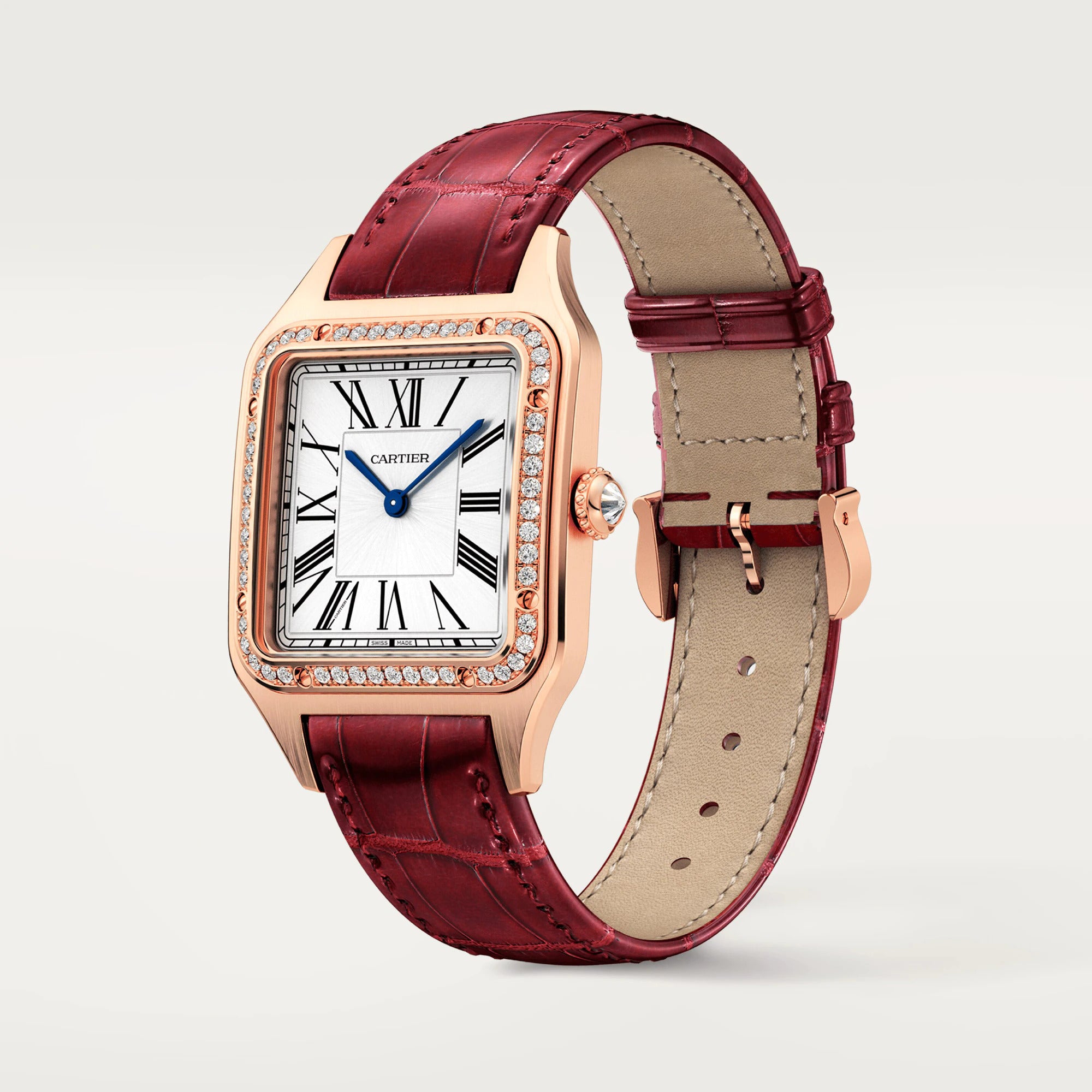 Cartier Santos 18K Rose Gold & Diamonds Lady's Watch