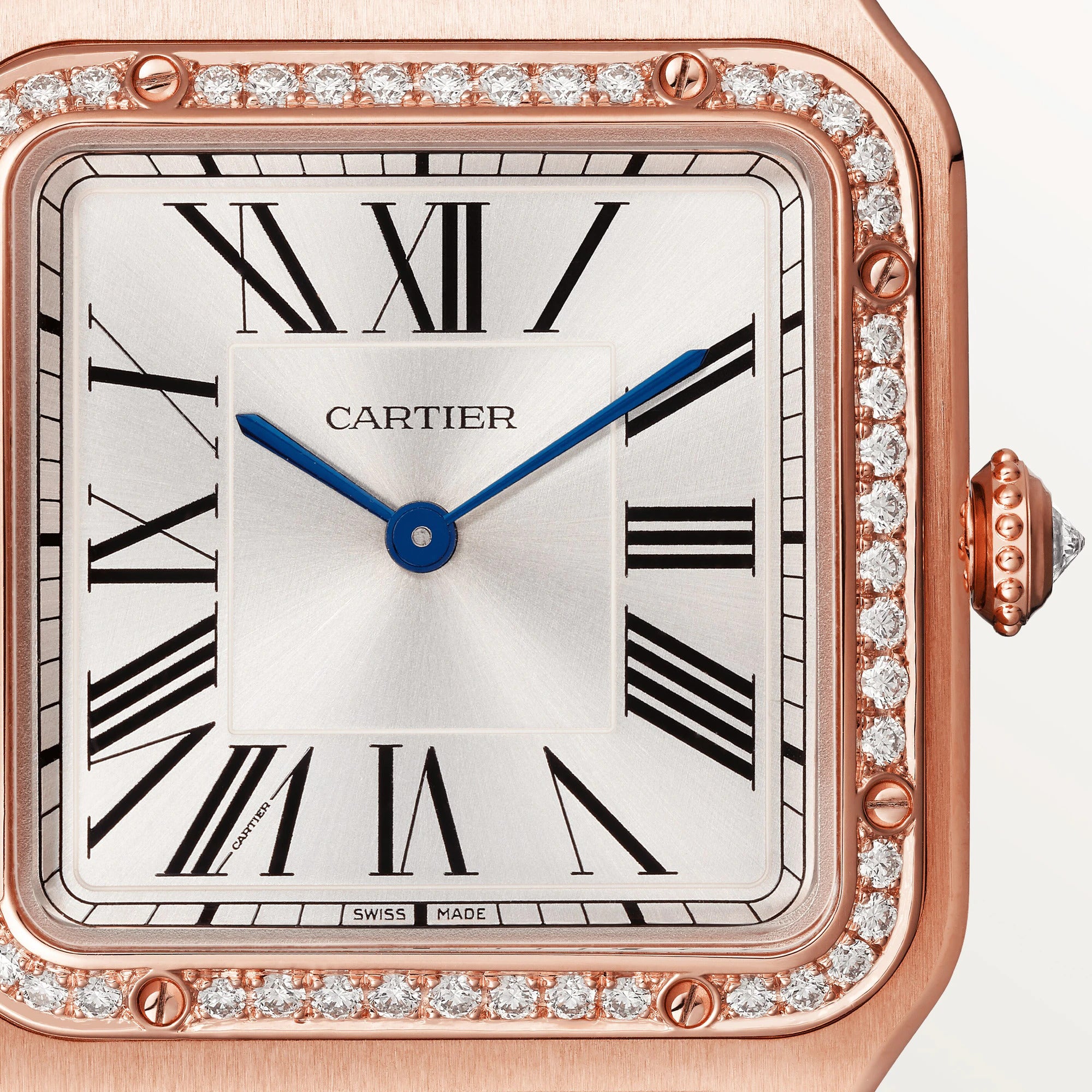 Cartier Santos 18K Rose Gold & Diamonds Lady's Watch
