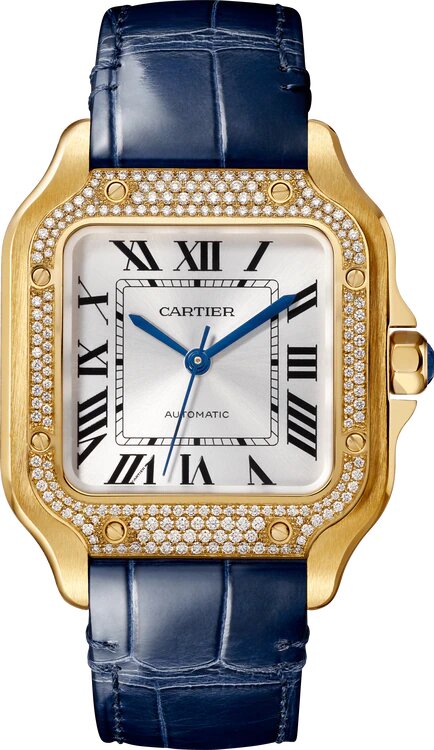 Cartier Santos 18K Yellow Gold & Diamonds Lady's Watch