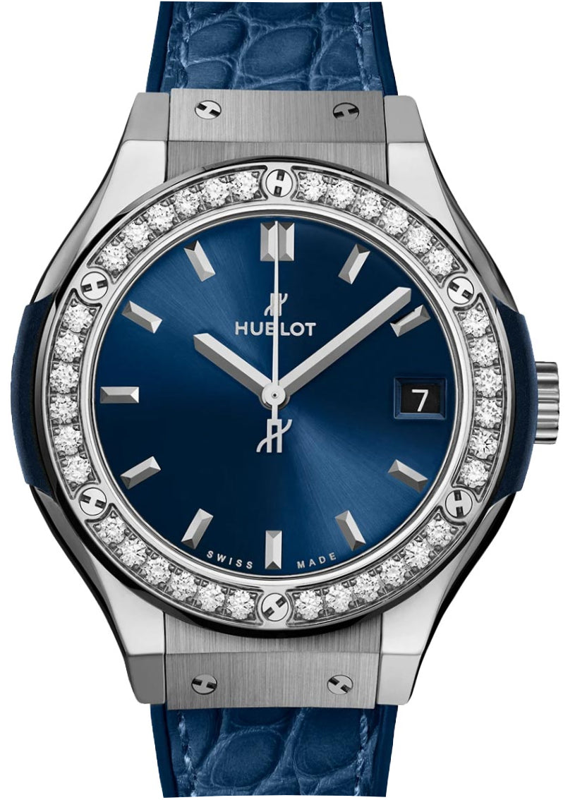 Hublot Classic Fusion Quartz  Titanium & Diamohds Lady's Watch