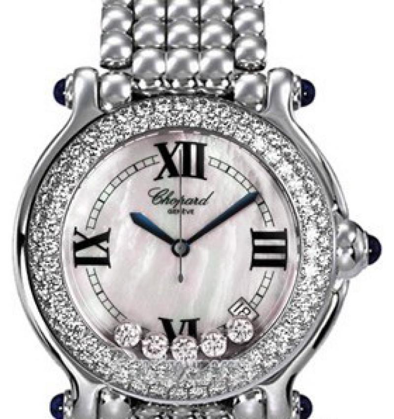 Chopard Happy Sport Stainless Steel & Diamonds & Sapphire Lady's Watch