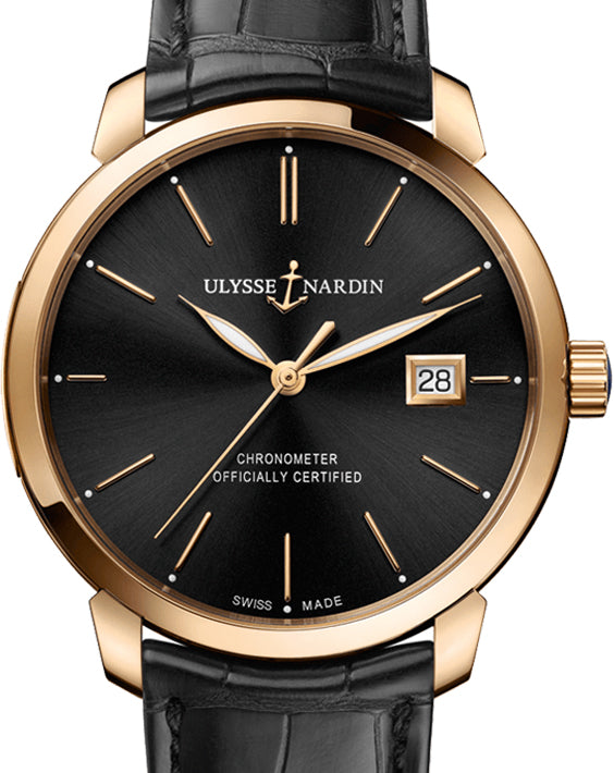 Ulysse Nardin San Marco Classico 18k Rose Gold Leather Men's Watch