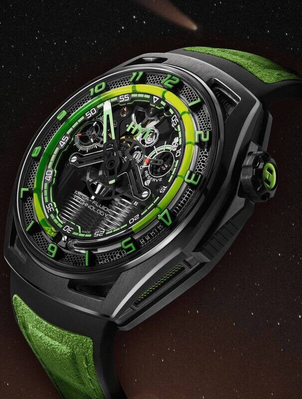 HYT  Hastroid Green Nebula Titanium & Carbon Men's Watch