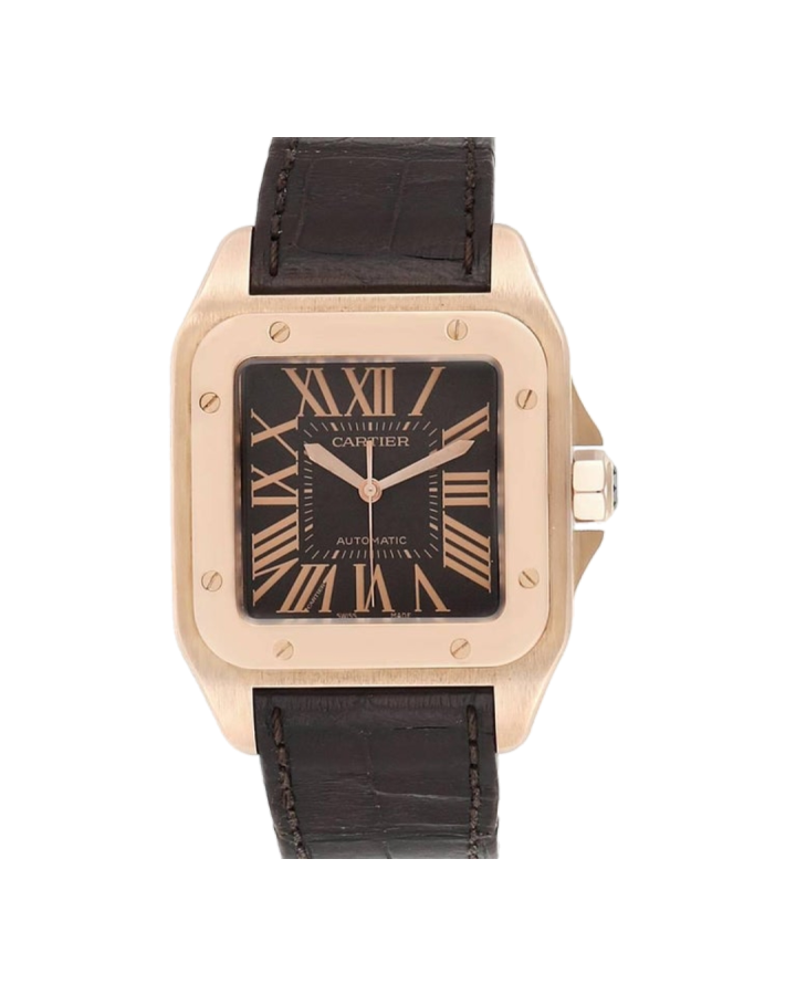 Cartier Santos 100 18K Rose Gold Men's Watch