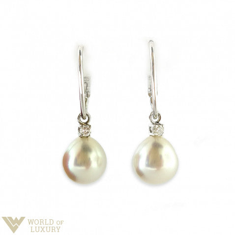 Salvini 18k White Gold Diamonds Pearls Ladies Earrings