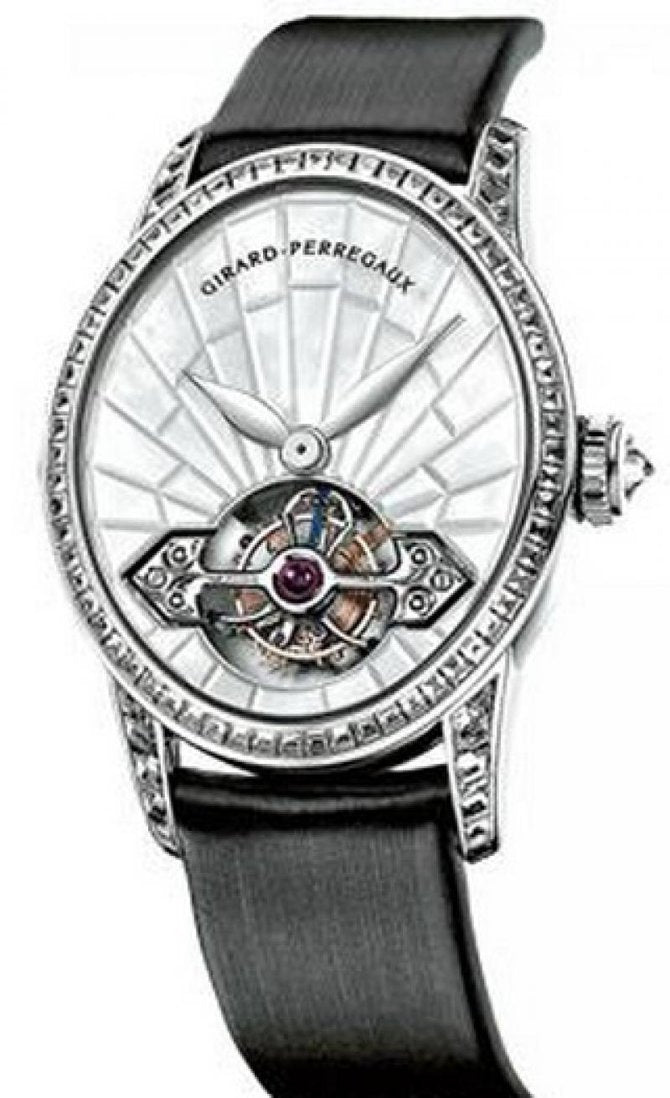 Girard Perregaux Cat's Eye Tourbillon 18K White Gold Diamond Lady's Watch