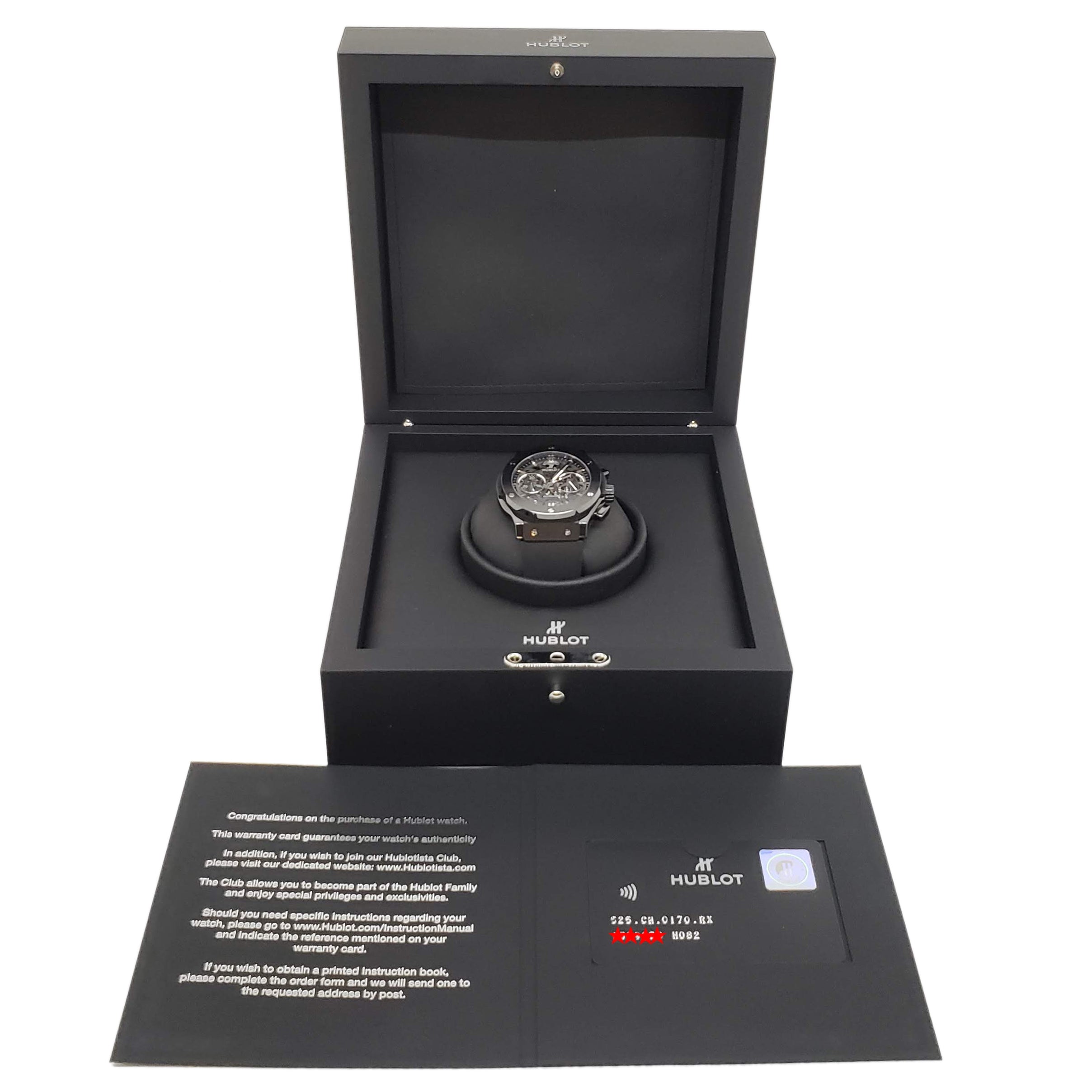 Hublot Classic Fusion Aero Chronograph Black Magic Ceramic Rubber Men's Watch