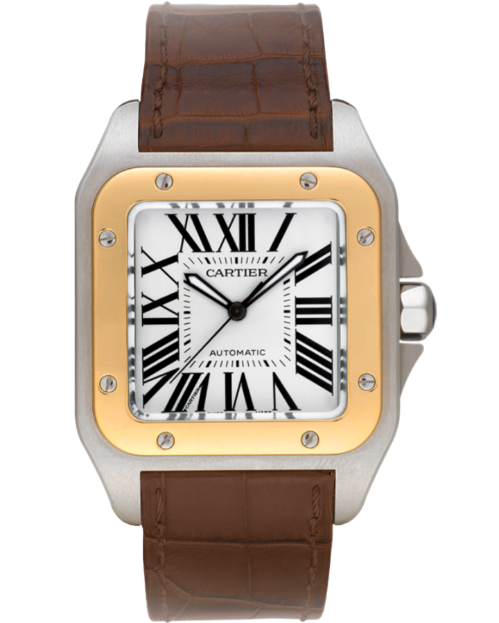 Cartier Santos Stainless Steel & 18K Yellow Gold Unisex Watch