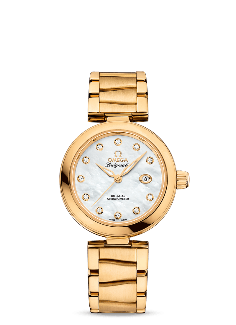 Omega De Ville Co-Axial Master Chronometer 18K Yellow Gold & Diamonds Lady's Watch