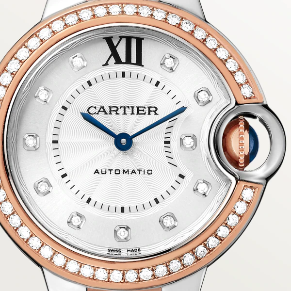 Cartier Ballon Bleu 36 mm Stainless steel & Rose Gold & Diamonds Lady's Watch