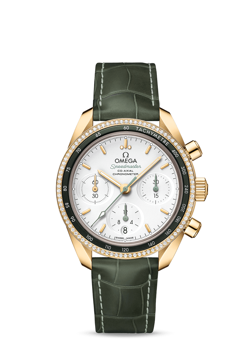 Omega Speedmaster Co-Axial Master Chronometer Chronograph 18K Yellow Gold & Diamonds Lady's Watch