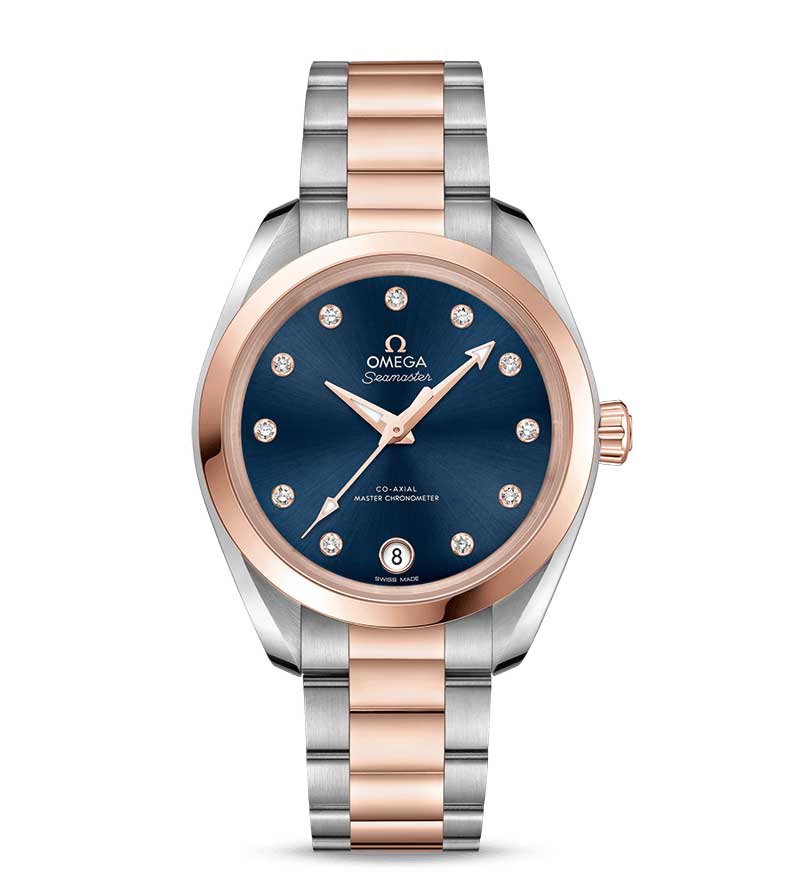 Omega Seamaster Aqua Terra Co-Axial Master Stainless Steel & 18K Sedna™ Gold & Diamonds Ladies Watch