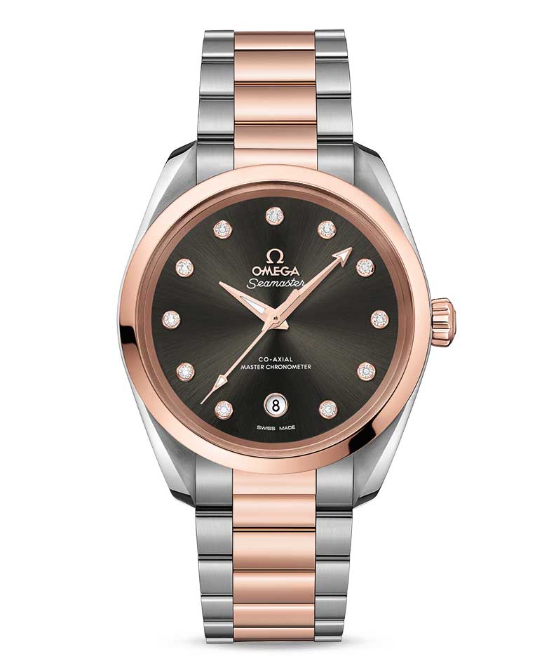 Omega Seamaster Aqua Terra Co-Axial Master Stainless Steel & 18K Sedna™ Gold & Diamonds Ladies Watch