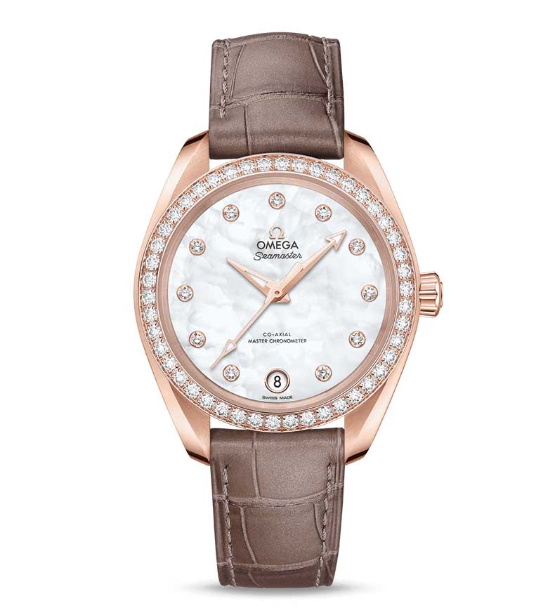 Omega Seamaster Aqua Terra Co-Axial Master 18K Sedna™ Gold & Diamonds Ladies Watch
