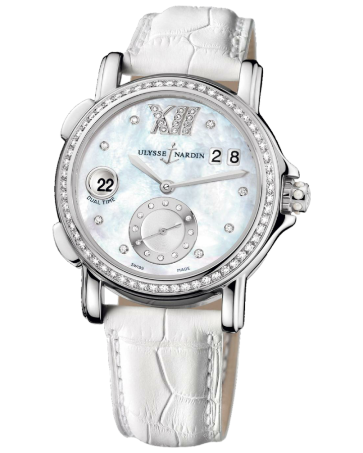Ulysse Nardin Dual Time Stainless steel & Diamonds Lady's Watch