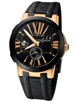 Ulysse Nardin Executive Dual Time 18K Rose Gold & Ceramic Men's Watch