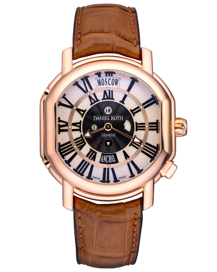 Daniel Roth Academie Metropolitan Dual Time 18K Rose Gold Men`s Watch