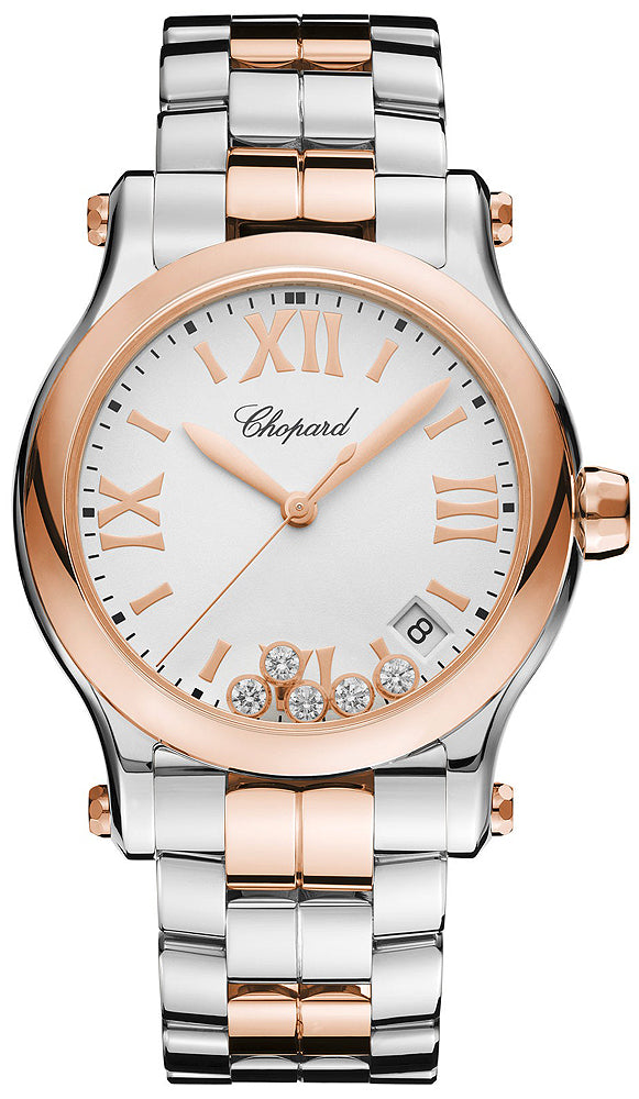 Chopard Happy Sport 18K Rose Gold, Stainless Steel & Diamonds Ladies Watch