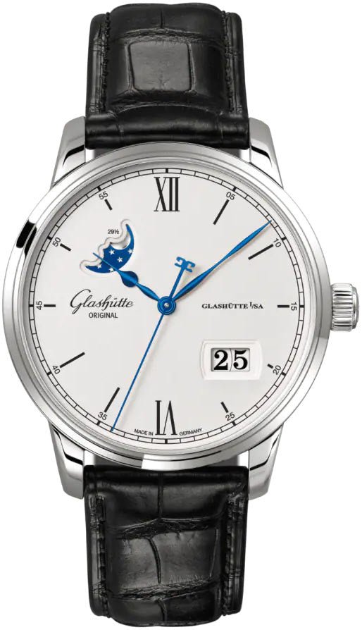 Glashutte Original Senator Excellence Panorama Date Moon Phase Stainless steel Men's Watch