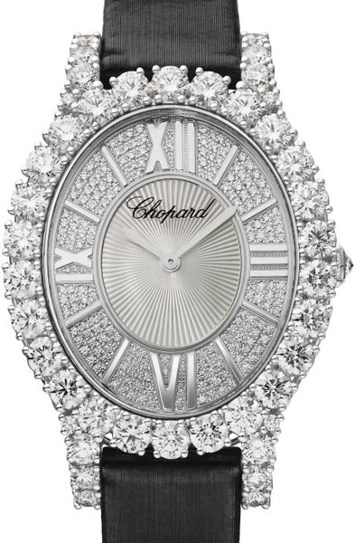 Chopard L Heure Du Diamant Oval 18K White Gold Diamonds Ladies