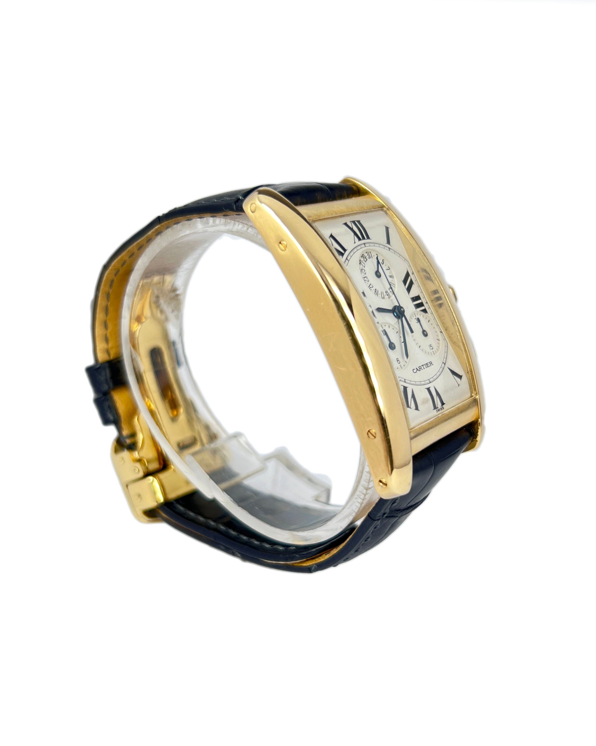 CARTIER Tank Americaine Automatic in 18Kt yellow gold and diamonds