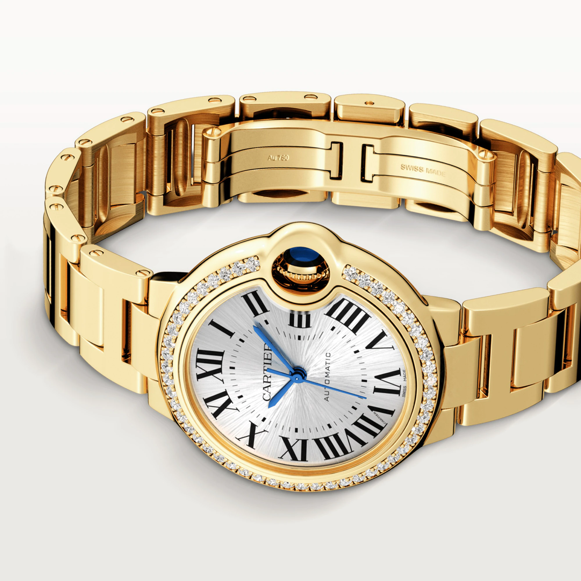 Cartier Ballon Bleu 36mm Yellow Gold & Diamond Lady's Watch